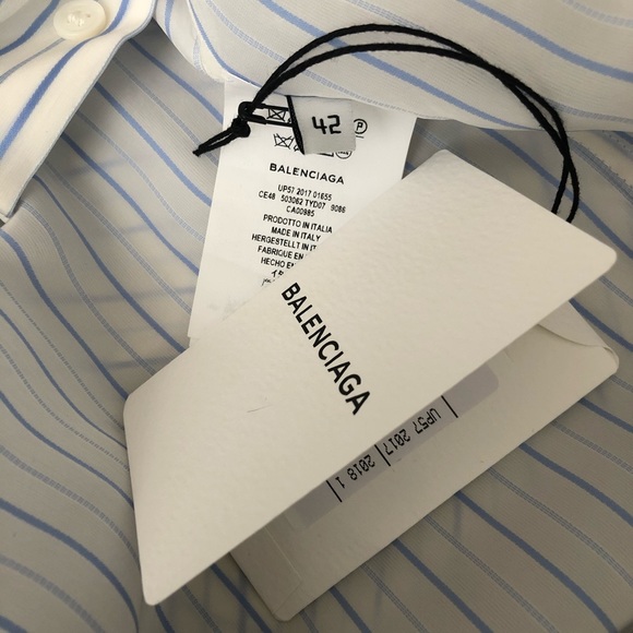 balenciaga white baby blue pulled shirt - Picture 10 of 10